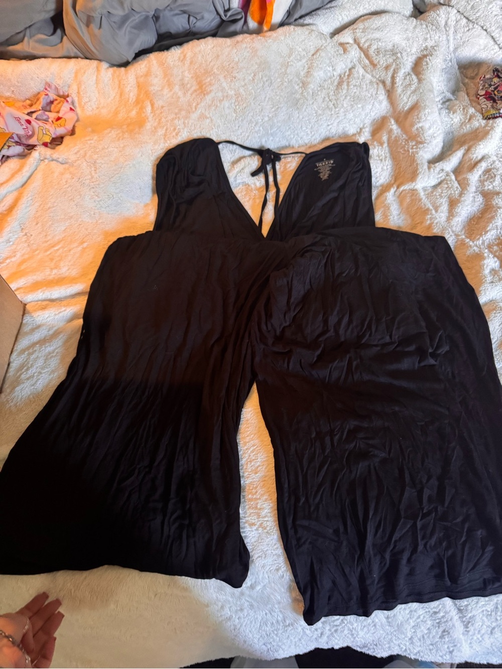 torrid Black Sleeveless V-Neck Jumpsuit with Back Tie